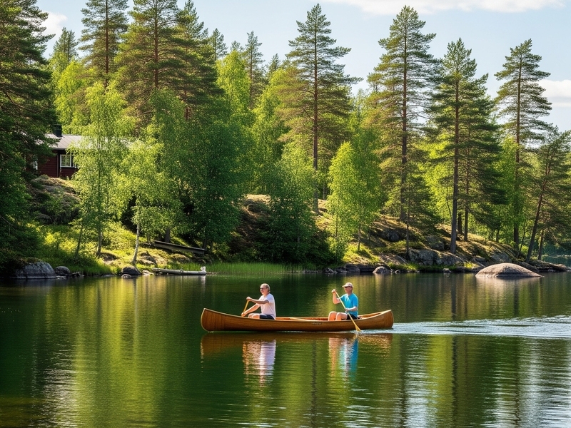 Kanufahren auf schwedischem See